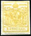 Stamp of Austria » 1850 Issue 1850 1kr to 9kr two complete sets, mint, showing b
