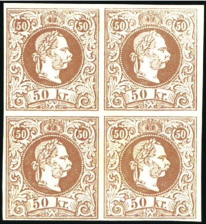 1867 2kr to 50kr coarse print, complete set of pla
