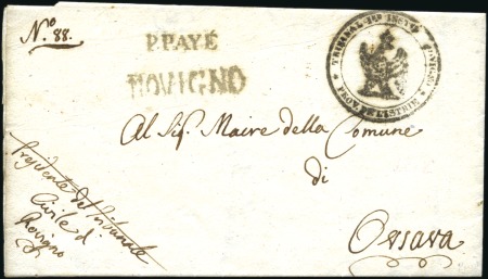 Stamp of Austria » Pre-Stamp Letters and Documents 1813 ROVIGNO straight line postmark on cover with 