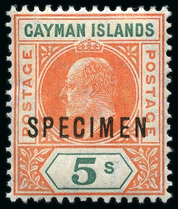Stamp of Cayman Islands 1900-1967 Old-time collection on large hand-drawn album pages with Specimens