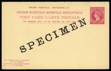 Stamp of British Honduras 1886-1952 Postal Stationery: Collection of the UPU unused stationery incl. SPECIMENS
