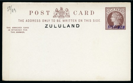Stamp of South Africa » Zululand 1888-1891 Postal Stationery: Collection of the UPU unused stationery incl. SPECIMENS