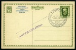 1925 Prague Congress 50h postal stationery group of 5 essays with "NEPRODEJNE" handstamp