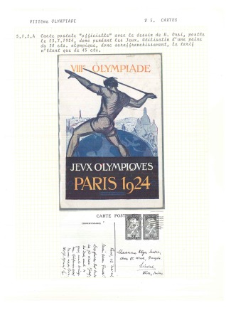 Stamp of Olympics » 1924 Paris » Postcards POSTCARDS: Small group of 10 postcards by different printers, used and unused