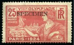 1924 Paris 10c with SPECIMEN overprint, mint og
