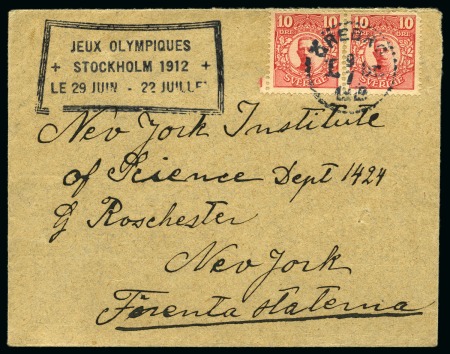 1912 Stockholm. Pre-Games publicity cachet "JEUX OLYMPIQUES / STOCKHOLM 1912 / LE 29 JUIN - 22 JUILLET" 