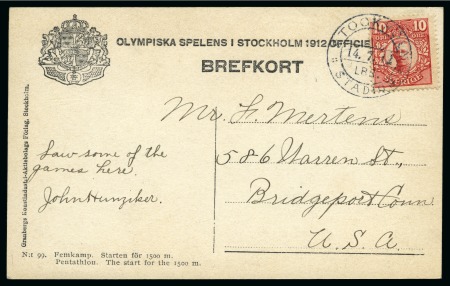 16th DAY: 1912 (Jul 14) "STOCKHOLM / LBR. / STADION" special cancel