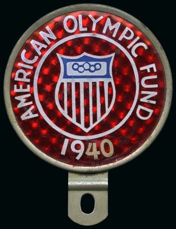 American Olympic Fund 1940 car/bike plaque