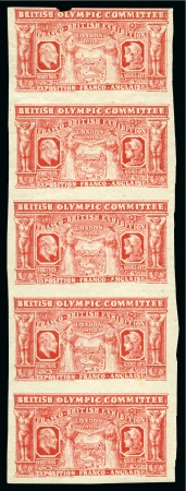 Stamp of Olympics » 1908 London 1908 London small group incl. Franco-British Exhibition imperf. vignette and postcards