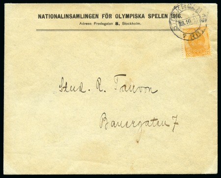 Stamp of Olympics » 1916 Berlin "National Collection for the 1916 Olympic Games" printed envelope