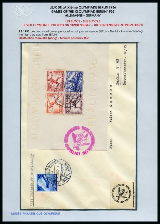 Stamp of Olympics » 1936 Berlin » Stamps 1936 Berlin mini sheets group incl. Hindenburg Zeppelin Olympiafahrt covers, etc.