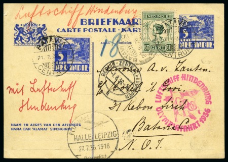 Stamp of Olympics » 1936 Berlin » Special Postmarks 1936 Hindenburg Zeppelin Olympiafahrt group of covers (9)