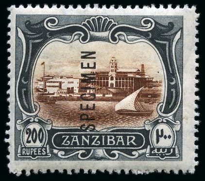 Stamp of Zanzibar 1895-1964 Old-time collection on ten large hand-drawn including a fine array of UPU Specimen overprints and perforated Specimen