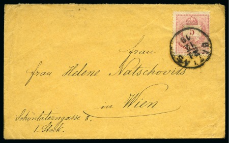 Stamp of Romania » Hungarian Post in Romania 1876  cover bearing single franking 1874 issue
