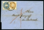 1868  Fully paid cover from Wien to Bucarest