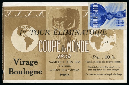 1938 WORLD CUP: Ticket to the opening match on Saturday June 4th