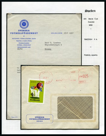 1958 WORLD CUP: Collection written up in an album with signed covers in Brazil with many Pele autographs