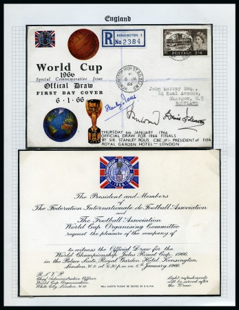 1966 WORLD CUP: Fantastic collection of stamps, covers, autographs and memorabilia in 3 albums