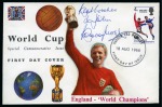 1966 WORLD CUP: Group of modified illustrated official FDCs signed by Alf Ramsey, Bobby Moore, etc.