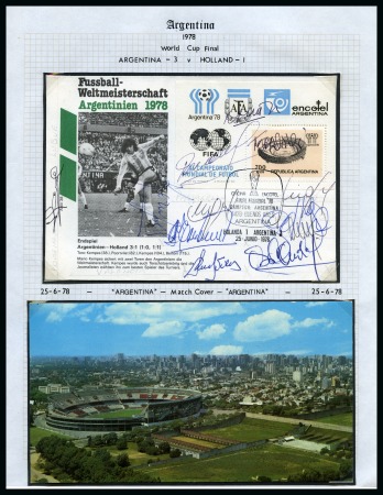 1978 WORLD CUP: Collection written up in 2 albums incl. autographs, stamps, covers, postcards, publicity, etc.