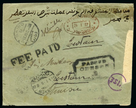 Stamp of Saudi Arabia » "FEE PAID" Markings 1916-1917 1916, "FEE PAID" of Mecca: Censored envelope from Mecca