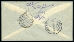 1917 Rouletted 1/2 Pia. red, vertical pair on cover