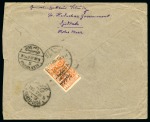1925 (April) Printed envelope franked Jedda 3-line 3pi orange
