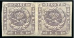 1854-63 16sk Greyish violet, mint horizontal pair,