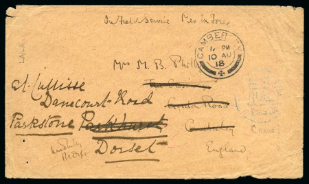 Stamp of Saudi Arabia » French Military Post Office 1918, cover from Philby to his wife in England, who