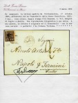 1852, 5 b. rosa chiaro, DOPPIA STAMPA, su lettera