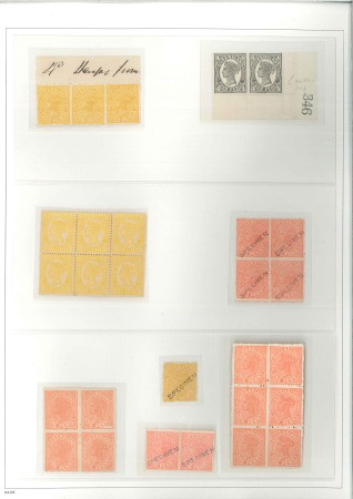 1890-1911, Selection of mint multiples with pairs,