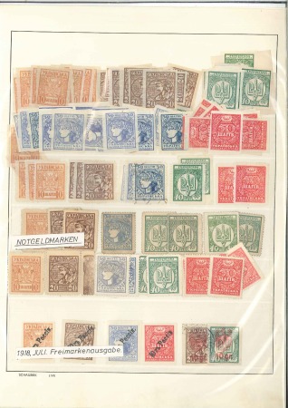 1918-23, Accumulation on 7 large stockpages of 1st