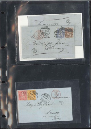 FRANKREICH 1865-71: 8 Briefe nach Annecy aus versc