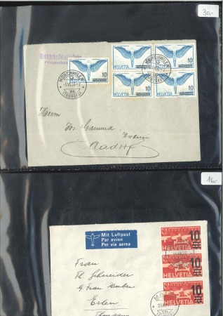 Stamp of Switzerland / Schweiz 1928-61, Lot 141 FLUGPOSTBELEGE in einem Album, mi