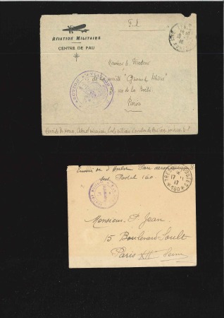 Stamp of France 1915-17, Groupe de 5 lettres/cartes d'aviation mil