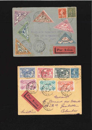 Stamp of France 1922-24, Groupe de 4 lettres de meetings aériens a