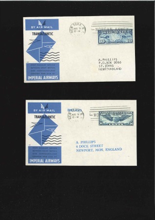 1912-45, Airmails group of 8 items incl. 2 copy ph
