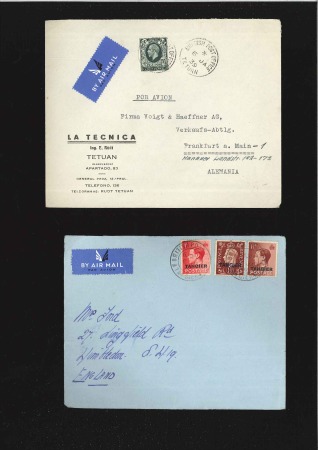 1939-55, Group of 14 covers incl. 1/2d Tangier on 