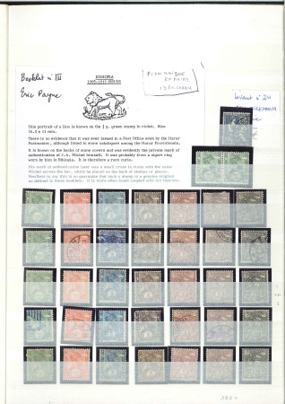 Stamp of Ethiopia 1905-70, Specialised collection in two stockbooks 