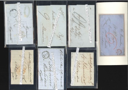 Stamp of Egypt » Early Letters 1848-63, Group of 11 stampless covers, most from L