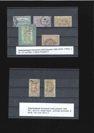 Stamp of Olympics 1901 Olympics Surcharged used group with forgeries