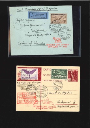 Stamp of Switzerland / Schweiz 1930-33, Partie mit 17 ZEPPELIN-Belegen mit u. a. 
