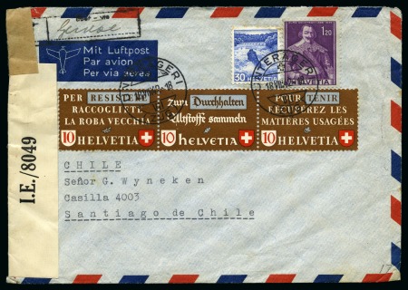 Stamp of Switzerland / Schweiz » Sammlungen 1960-80, Mehrere hunderte Badarfsbriefe nach Valparaiso/Chile