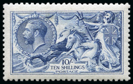 Stamp of Great Britain » King George V 1915 De La Rue 10s pale blue Seahorse, mint nh, very well centred, exceptionally fine