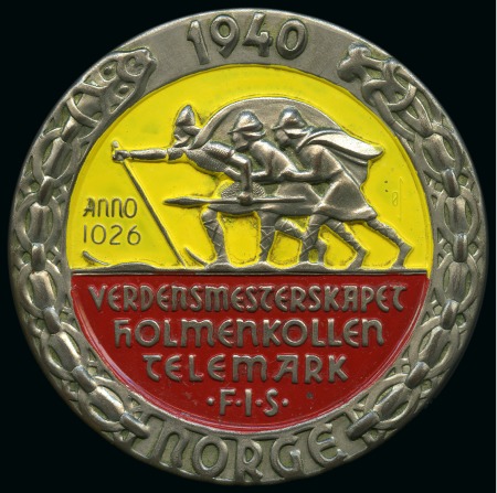 Stamp of Olympics » 1936-1940 Intervening Championships 1940 Telemark Skiing World Championship in Holmenkollen circular plaque