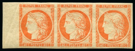 Stamp of France 1849 Cérès 40c orange, réimpression officielle de