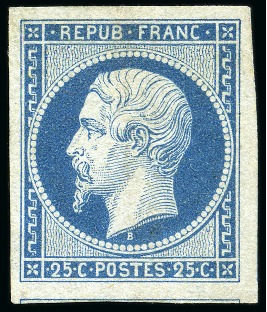 1852 25c Présidence, neuf sans gomme, TB, signé Scheller,