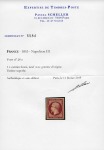 Stamp of France 1F carmin foncé Empire NON DENTELE, neuf avec gomme,
