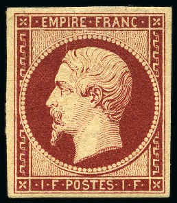 1F carmin foncé Empire NON DENTELE, neuf avec gomme,