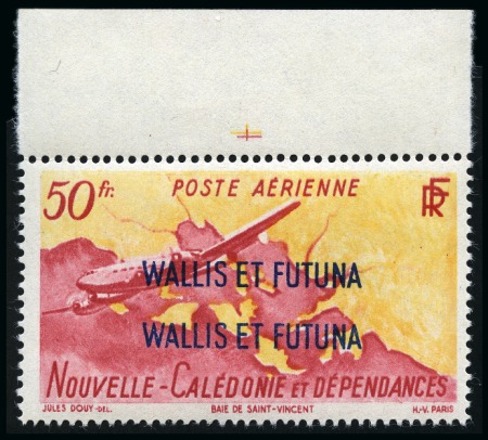 1949 DOUBLE SURCHARGE WALLIS ET FUTUNA sur 50F rose